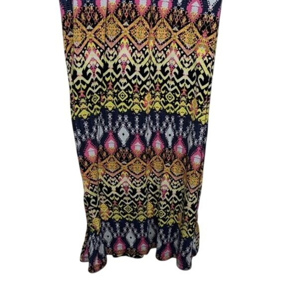 No Boundaries Womens Maxi Skirt L/G Multicolor Aztec Print Stretchy Fabric - Picture 6 of 9